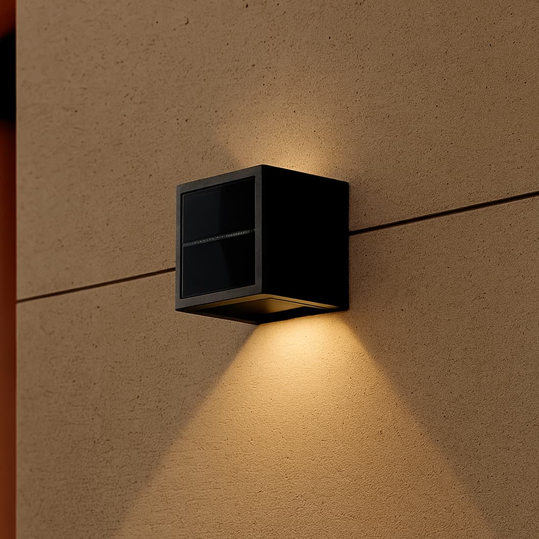 Solcellelampe Væglampe - 20lm - CCT LED - IP44 - Up & Down kube